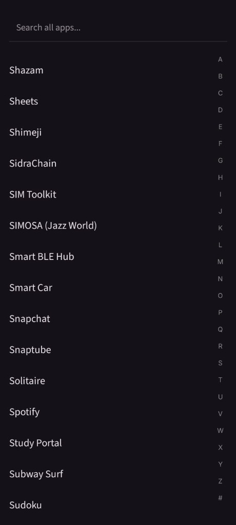 Quiet Launcher Home Screen
